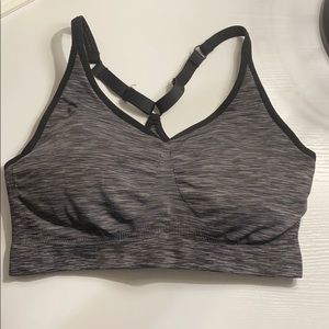 Black and gray sports bra